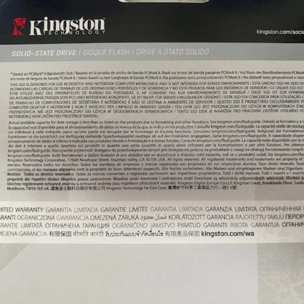 Kingston 1000GB KC2000 Nvme PCIe SSD